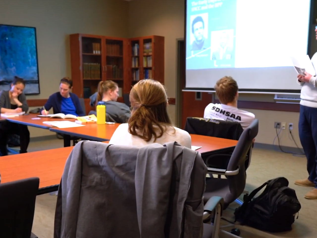 Students presenting in class