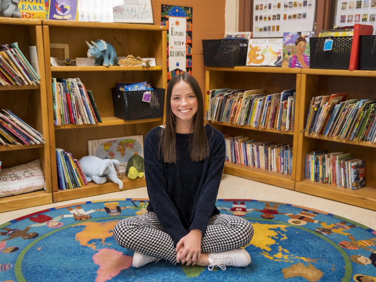 Rachel Boer in model classroom