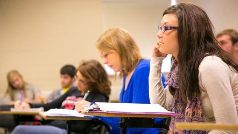 Psychology students in class